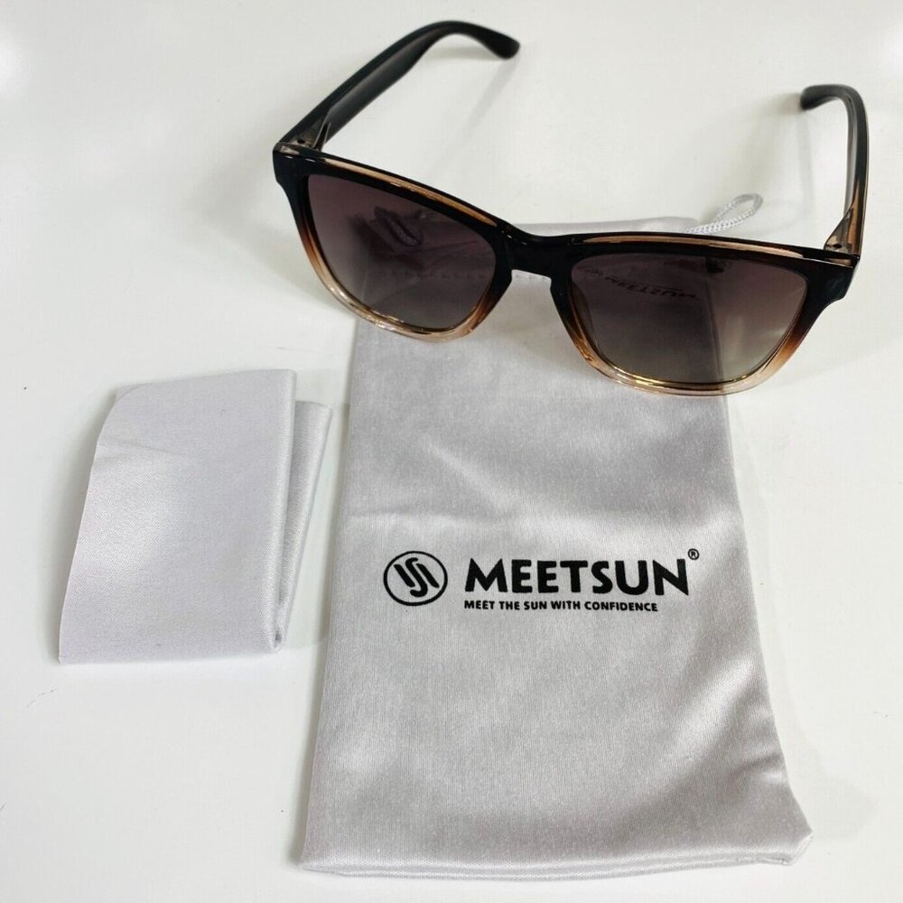 Meetsun Classic Style Womens Gradient Tinted Sunglasses Black/Brown